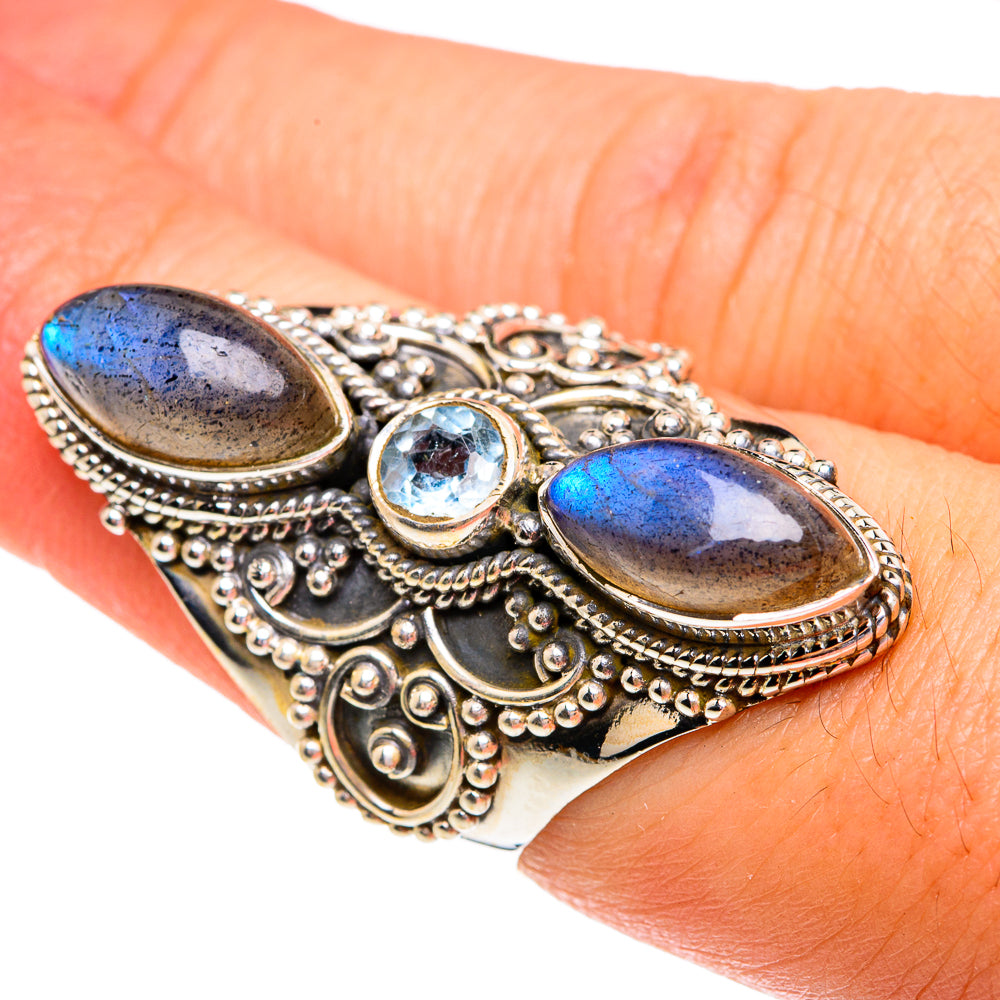 Labradorite Rings handcrafted by Ana Silver Co - RING77362