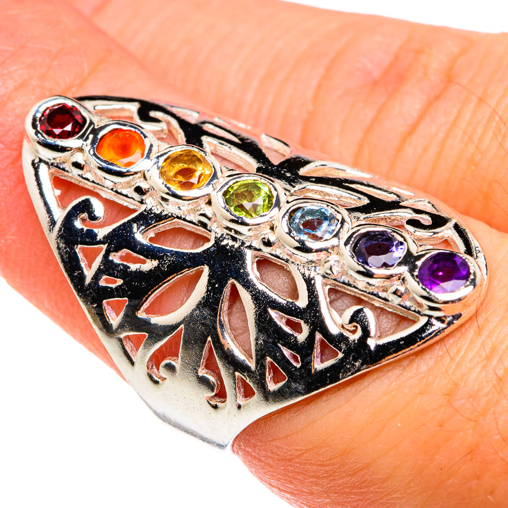 Multi-Stone Chakra Rings handcrafted by Ana Silver Co - RING77408