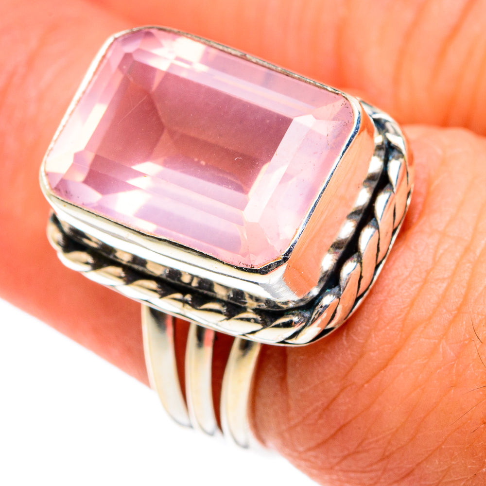 Rose Quartz Rings handcrafted by Ana Silver Co - RING77427