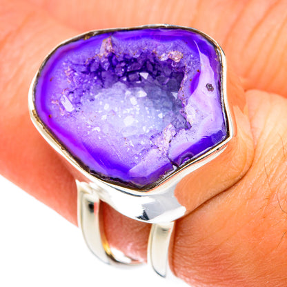 Purple Geode Slice Rings handcrafted by Ana Silver Co - RING77433