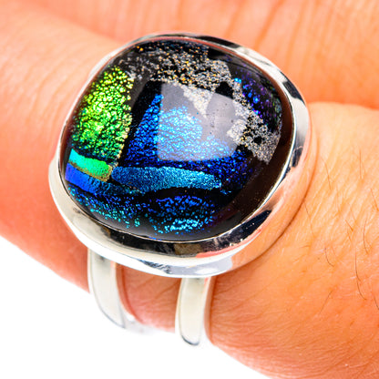 Dichroic Glass Rings handcrafted by Ana Silver Co - RING77440