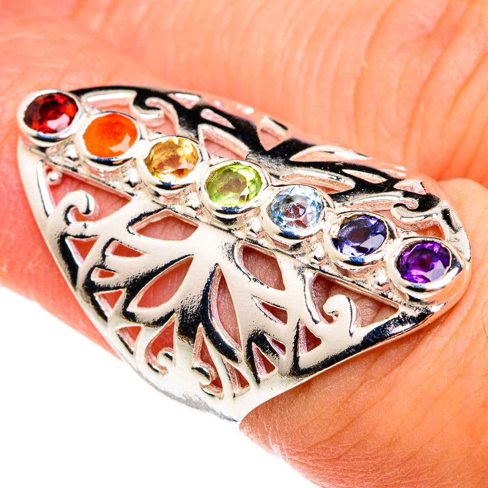 Multi-Stone Chakra Rings handcrafted by Ana Silver Co - RING77441