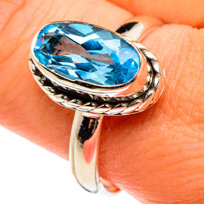 Blue Topaz Rings handcrafted by Ana Silver Co - RING77446
