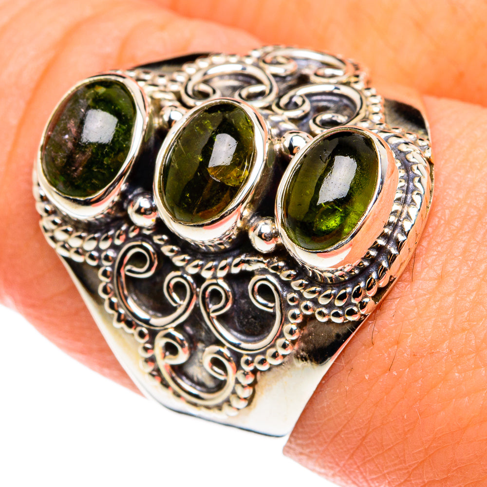 Green Tourmaline Rings handcrafted by Ana Silver Co - RING77452