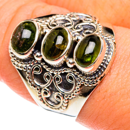 Green Tourmaline Rings handcrafted by Ana Silver Co - RING77452