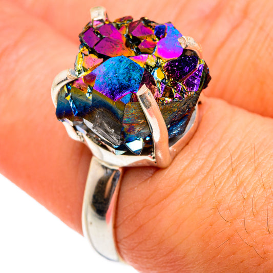 Titanium Sunshine Druzy Rings handcrafted by Ana Silver Co - RING77475