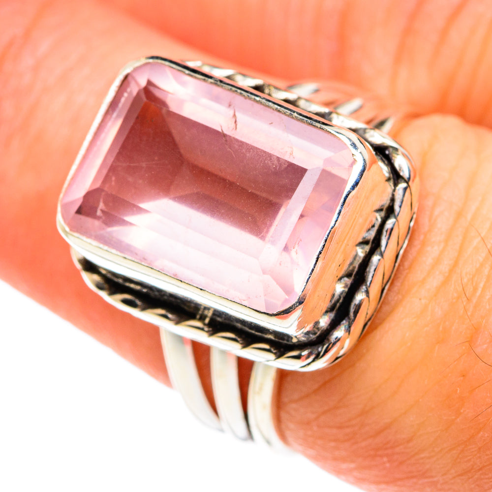 Rose Quartz Rings handcrafted by Ana Silver Co - RING77496