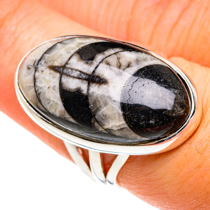 Orthoceras Fossil Rings handcrafted by Ana Silver Co - RING77504