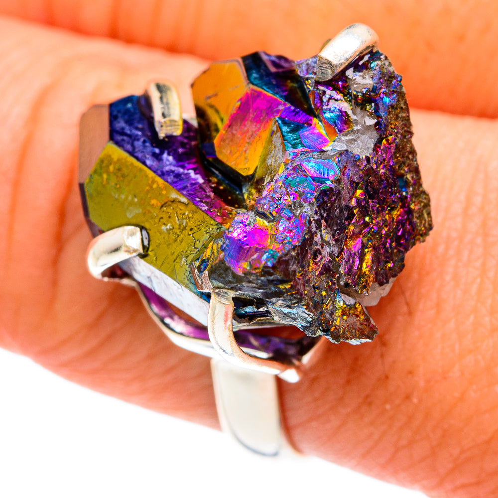 Titanium Sunshine Druzy Rings handcrafted by Ana Silver Co - RING77508