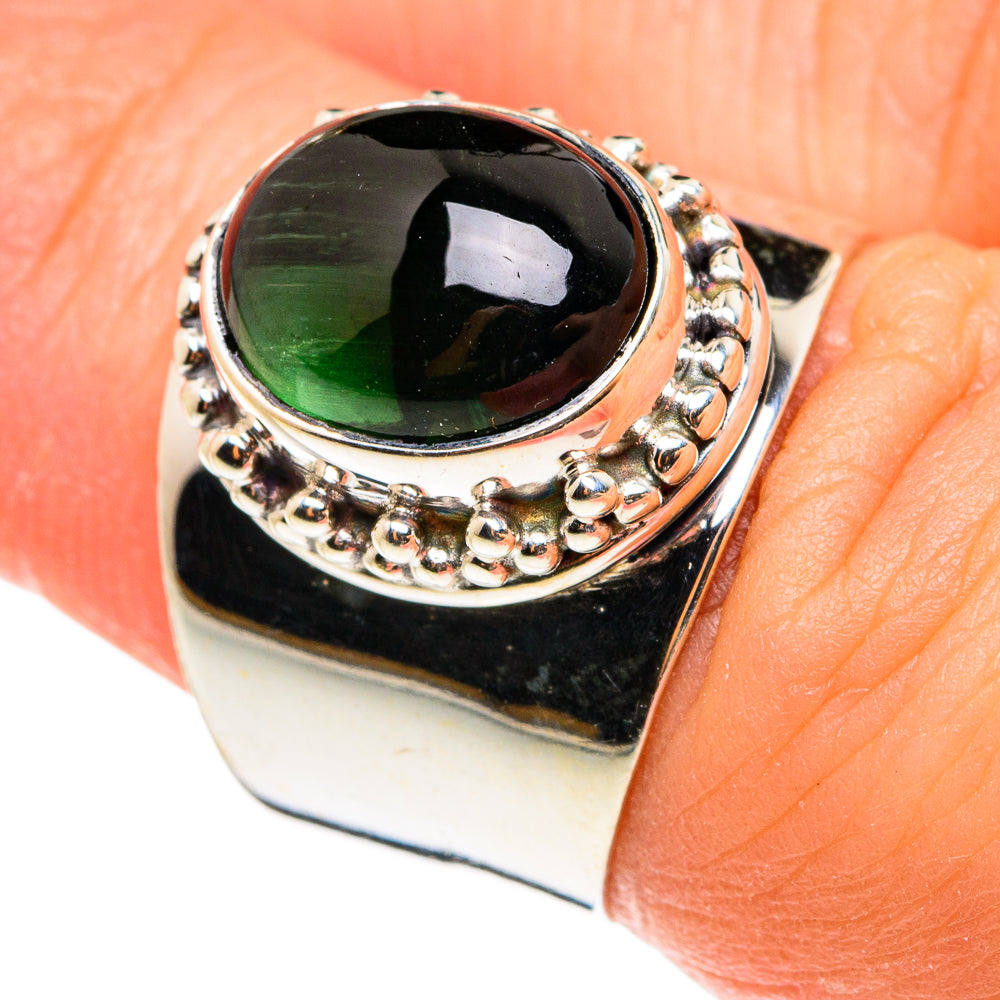 Green Tourmaline Rings handcrafted by Ana Silver Co - RING77518