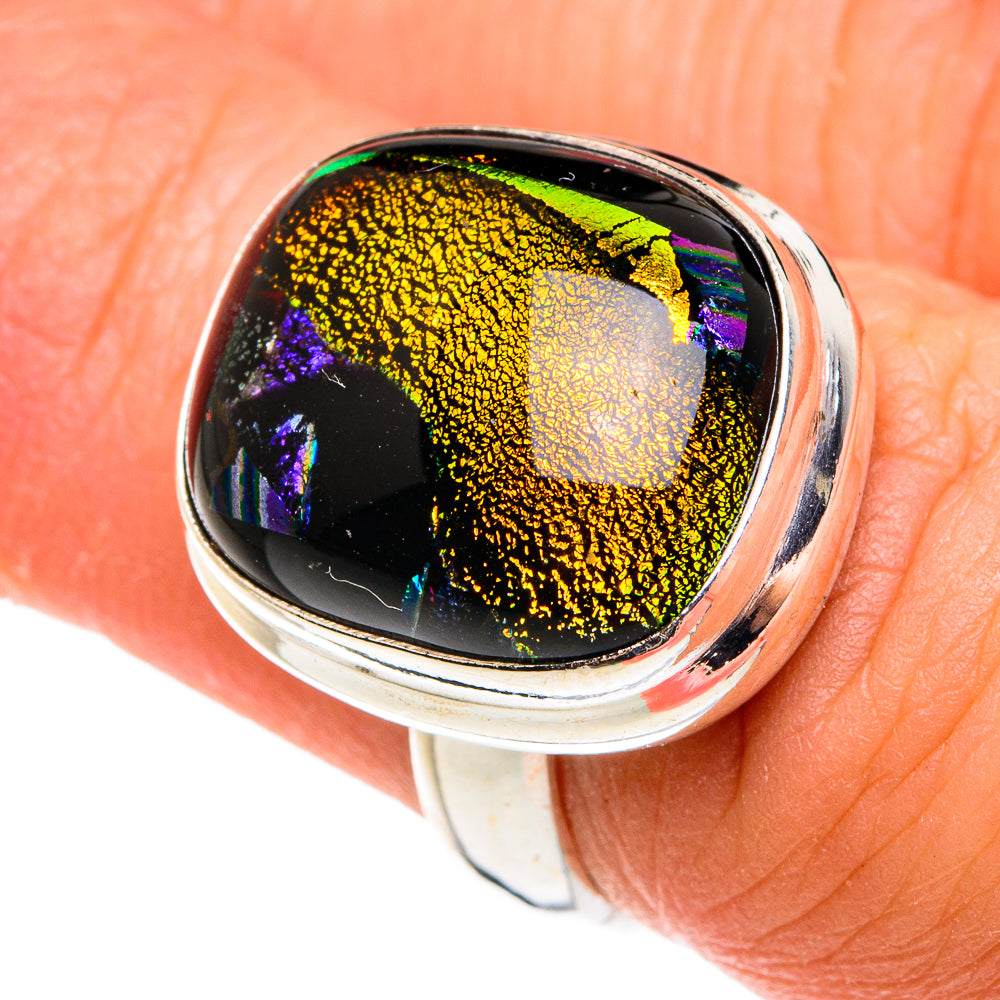 Dichroic Glass Rings handcrafted by Ana Silver Co - RING77522