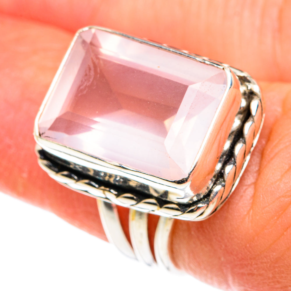 Rose Quartz Rings handcrafted by Ana Silver Co - RING77526