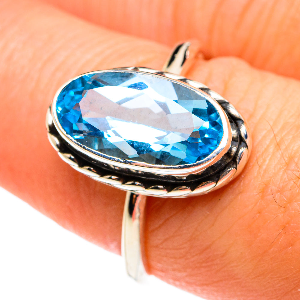 Blue Topaz Rings handcrafted by Ana Silver Co - RING77613