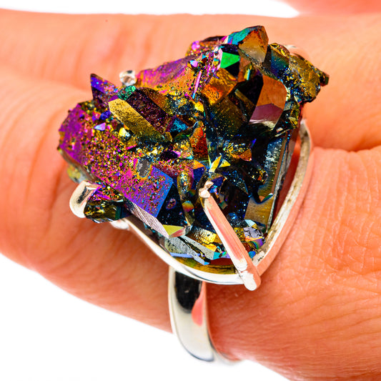 Titanium Sunshine Druzy Rings handcrafted by Ana Silver Co - RING77637