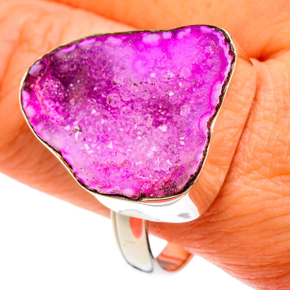 Pink Geode Slice Rings handcrafted by Ana Silver Co - RING77669