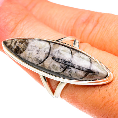 Orthoceras Fossil Rings handcrafted by Ana Silver Co - RING77692