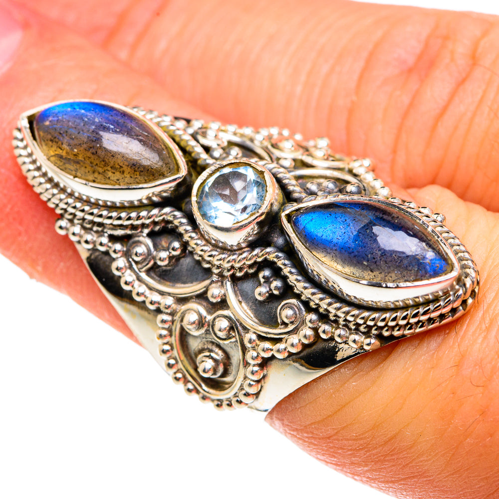 Labradorite Rings handcrafted by Ana Silver Co - RING77693