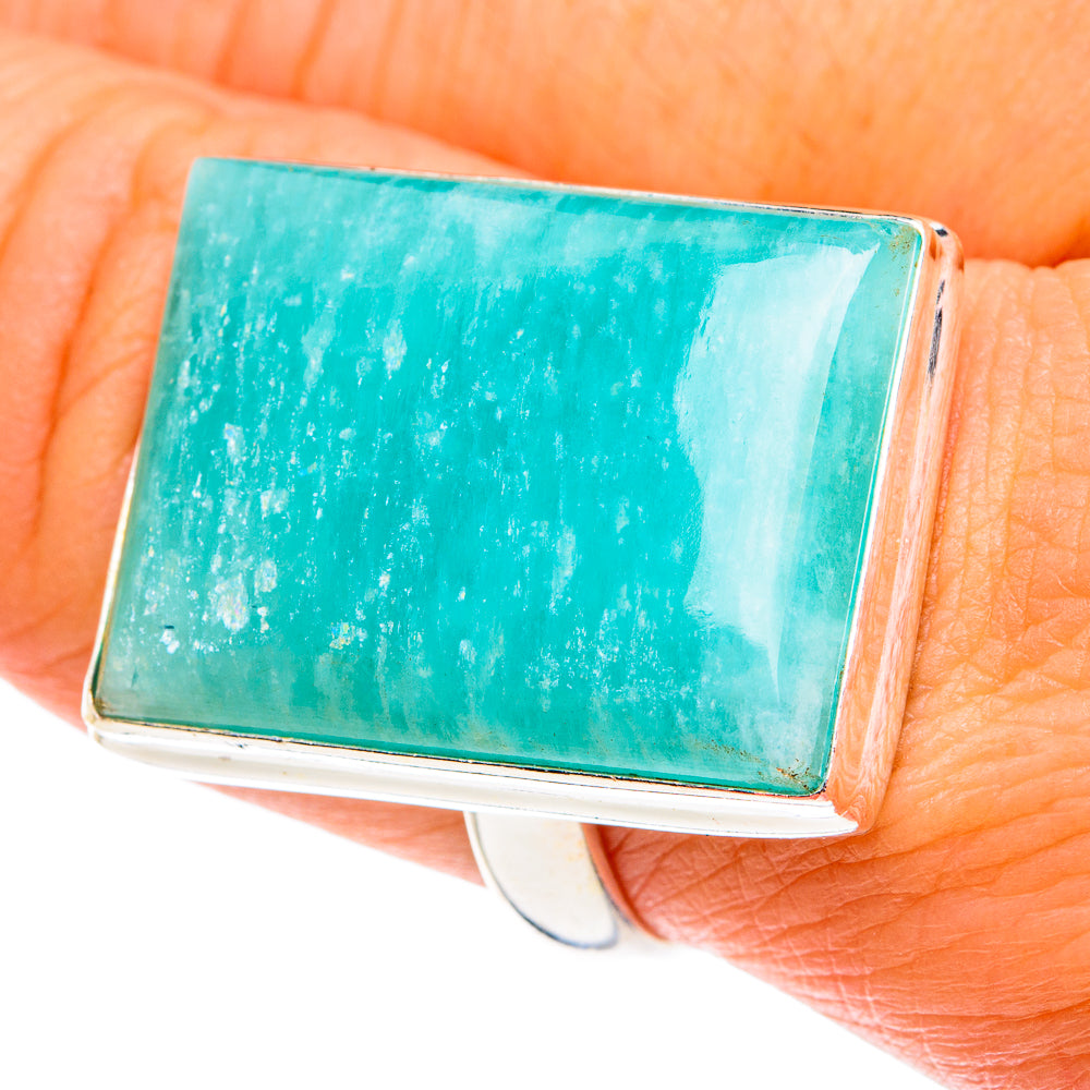 Peruvian Amazonite Rings handcrafted by Ana Silver Co - RING77703