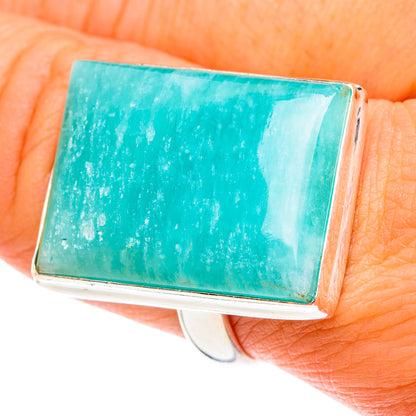 Peruvian Amazonite Rings handcrafted by Ana Silver Co - RING77703