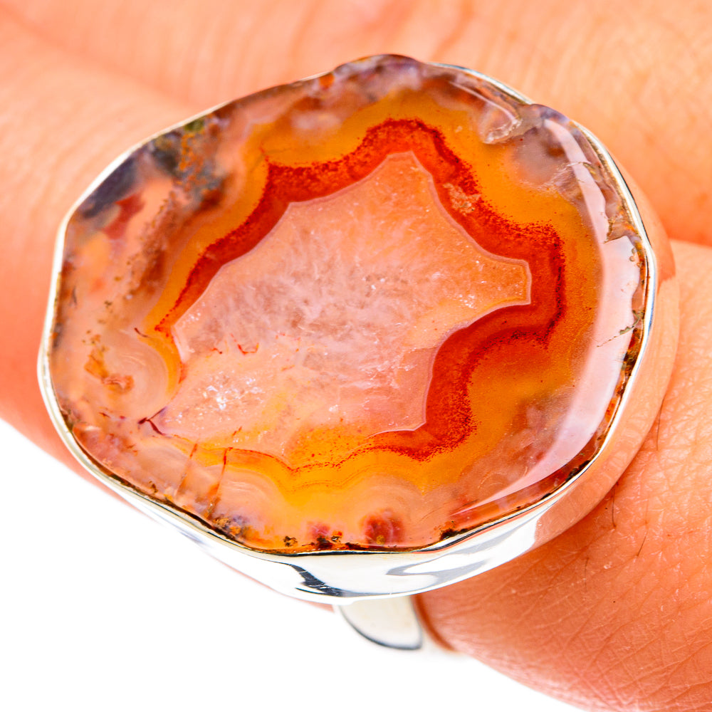 Orange Geode Slice Rings handcrafted by Ana Silver Co - RING77706