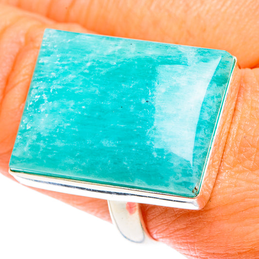 Peruvian Amazonite Rings handcrafted by Ana Silver Co - RING77737