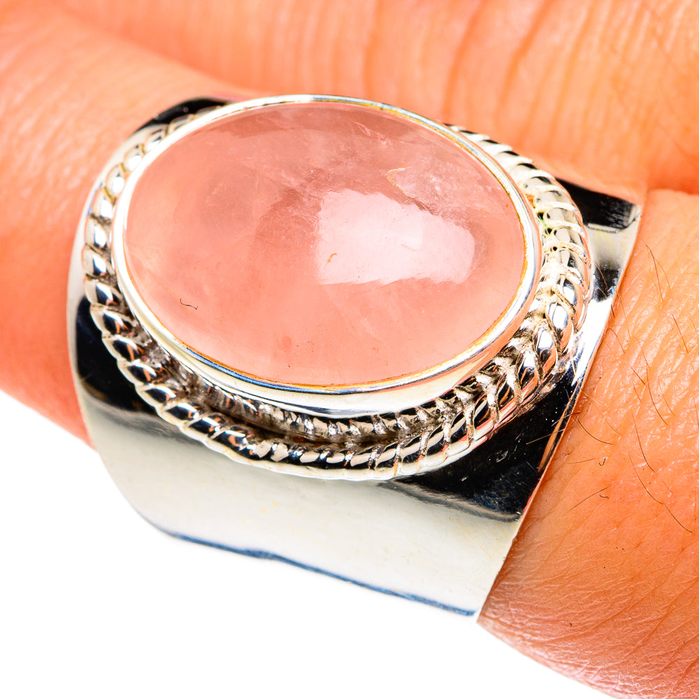 Rose Quartz Rings handcrafted by Ana Silver Co - RING77752