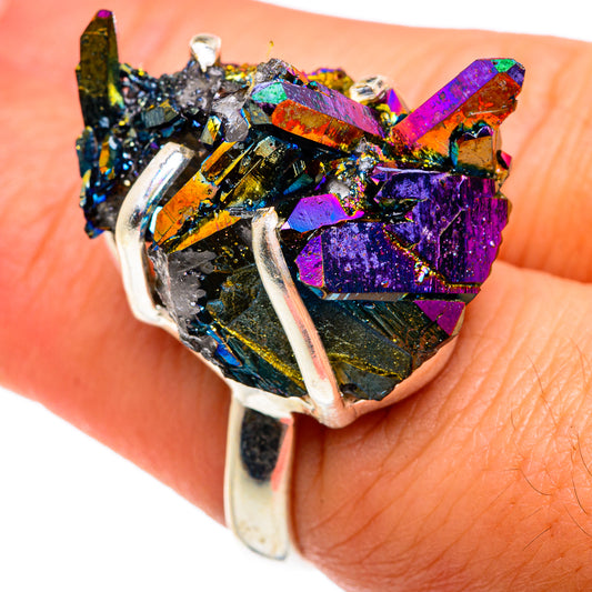 Titanium Sunshine Druzy Rings handcrafted by Ana Silver Co - RING77763