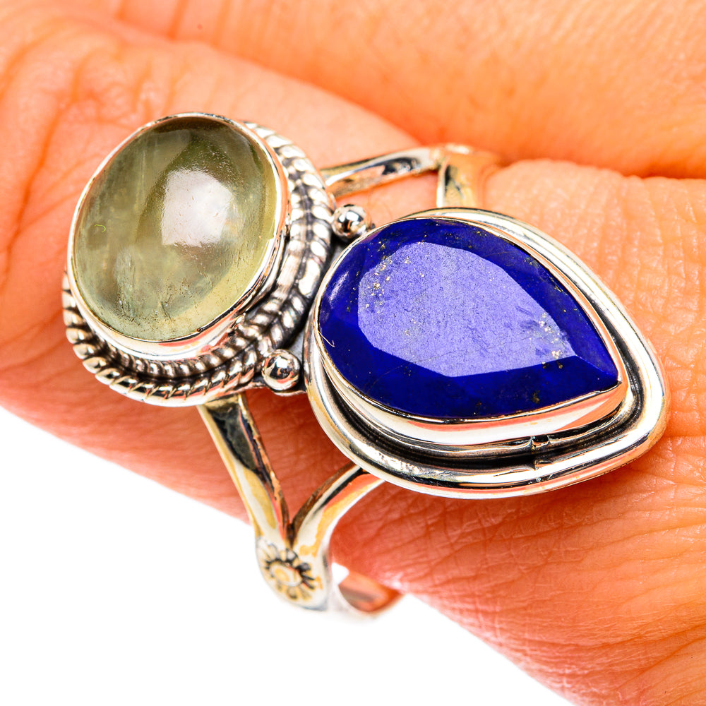 Lapis Lazuli, Prehnite Rings handcrafted by Ana Silver Co - RING77765