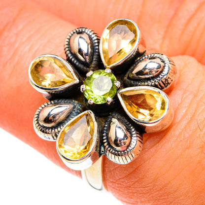 Citrine, Peridot Rings handcrafted by Ana Silver Co - RING77794