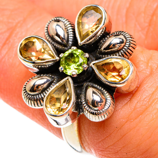 Citrine, Peridot Rings handcrafted by Ana Silver Co - RING77827
