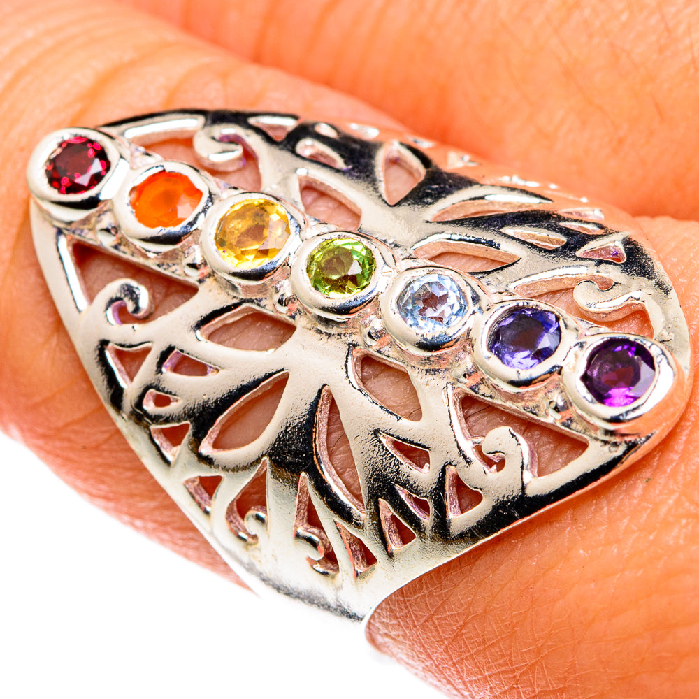 Multi-Stone Chakra Rings handcrafted by Ana Silver Co - RING77847