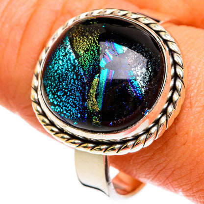 Dichroic Glass Rings handcrafted by Ana Silver Co - RING77908