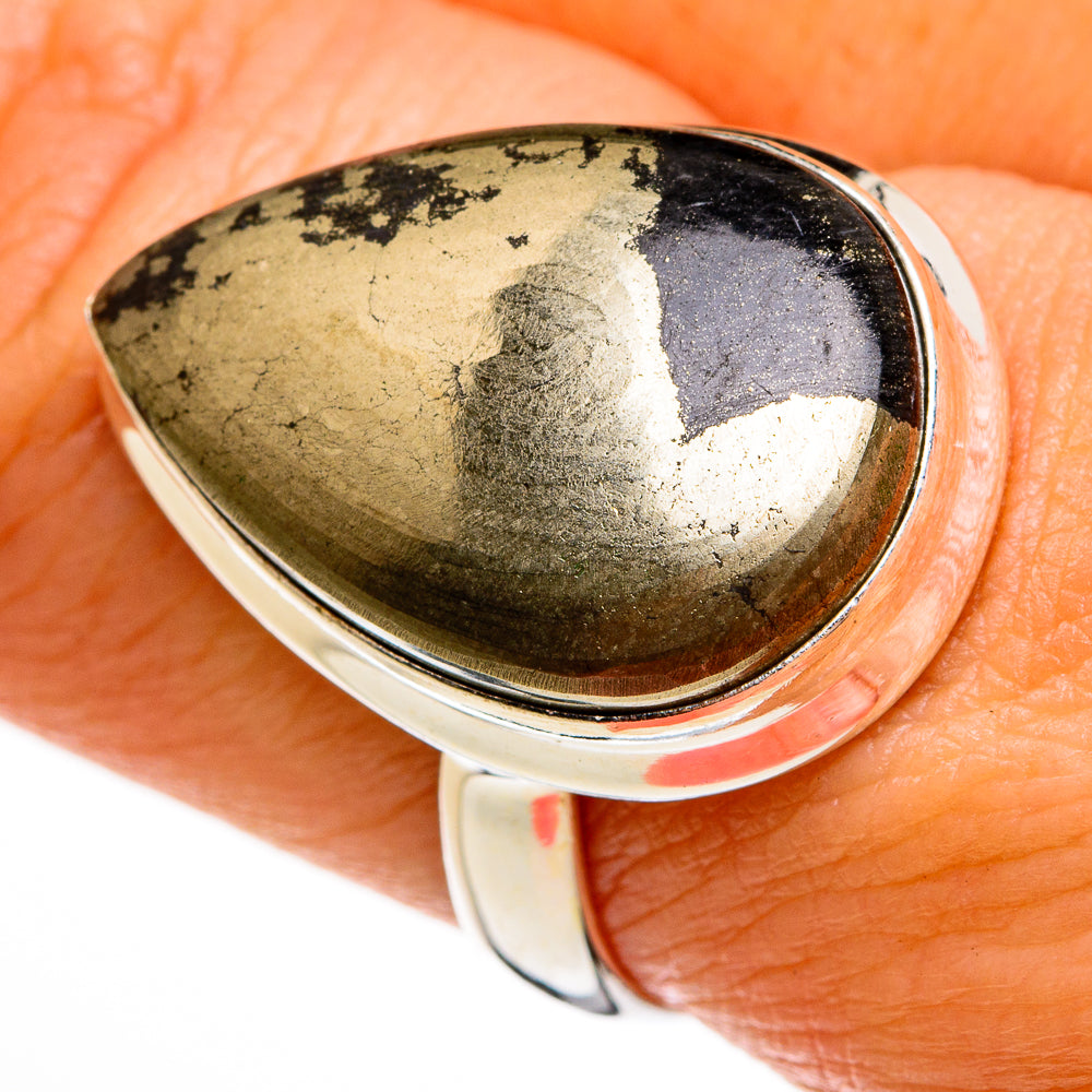 Pyrite In Magnetite (Healer's Gold) Rings handcrafted by Ana Silver Co - RING77966