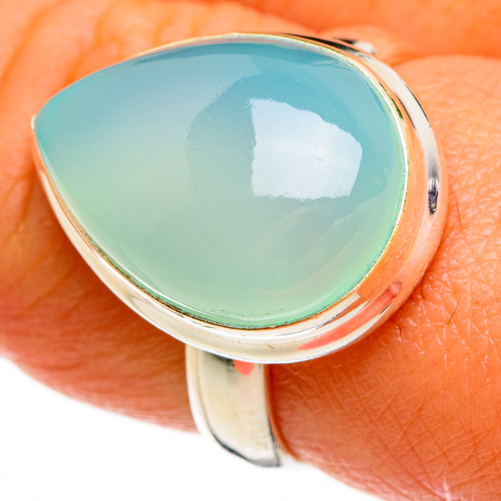 Aqua Chalcedony Rings handcrafted by Ana Silver Co - RING77982