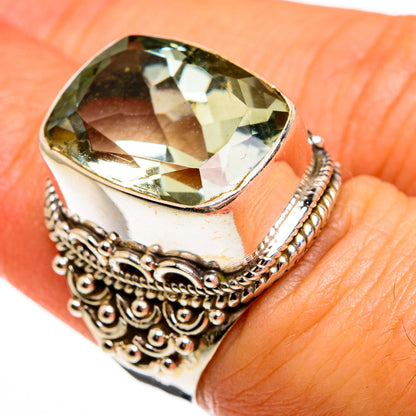Green Amethyst Rings handcrafted by Ana Silver Co - RING77992