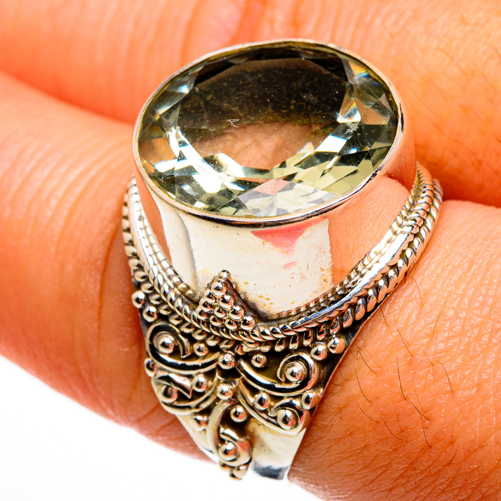 Green Amethyst Rings handcrafted by Ana Silver Co - RING77994