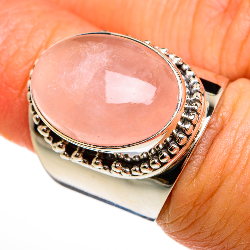 Rose Quartz Rings handcrafted by Ana Silver Co - RING78006
