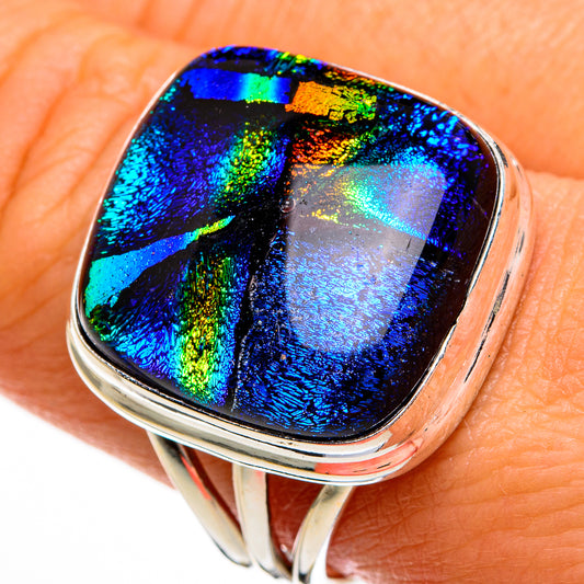 Dichroic Glass Rings handcrafted by Ana Silver Co - RING78015