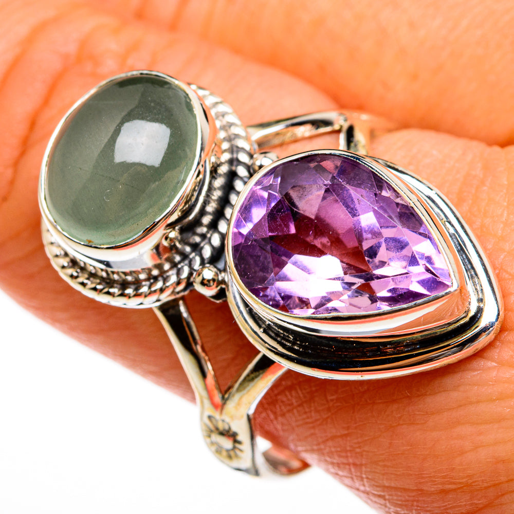 Amethyst, Aquamarine Rings handcrafted by Ana Silver Co - RING78019