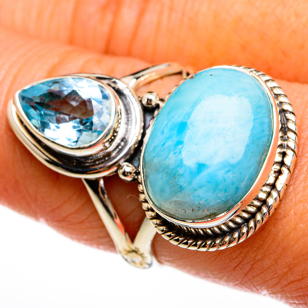 Larimar Rings handcrafted by Ana Silver Co - RING78030
