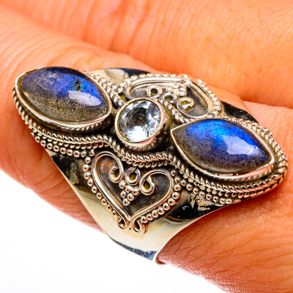 Labradorite Rings handcrafted by Ana Silver Co - RING78036