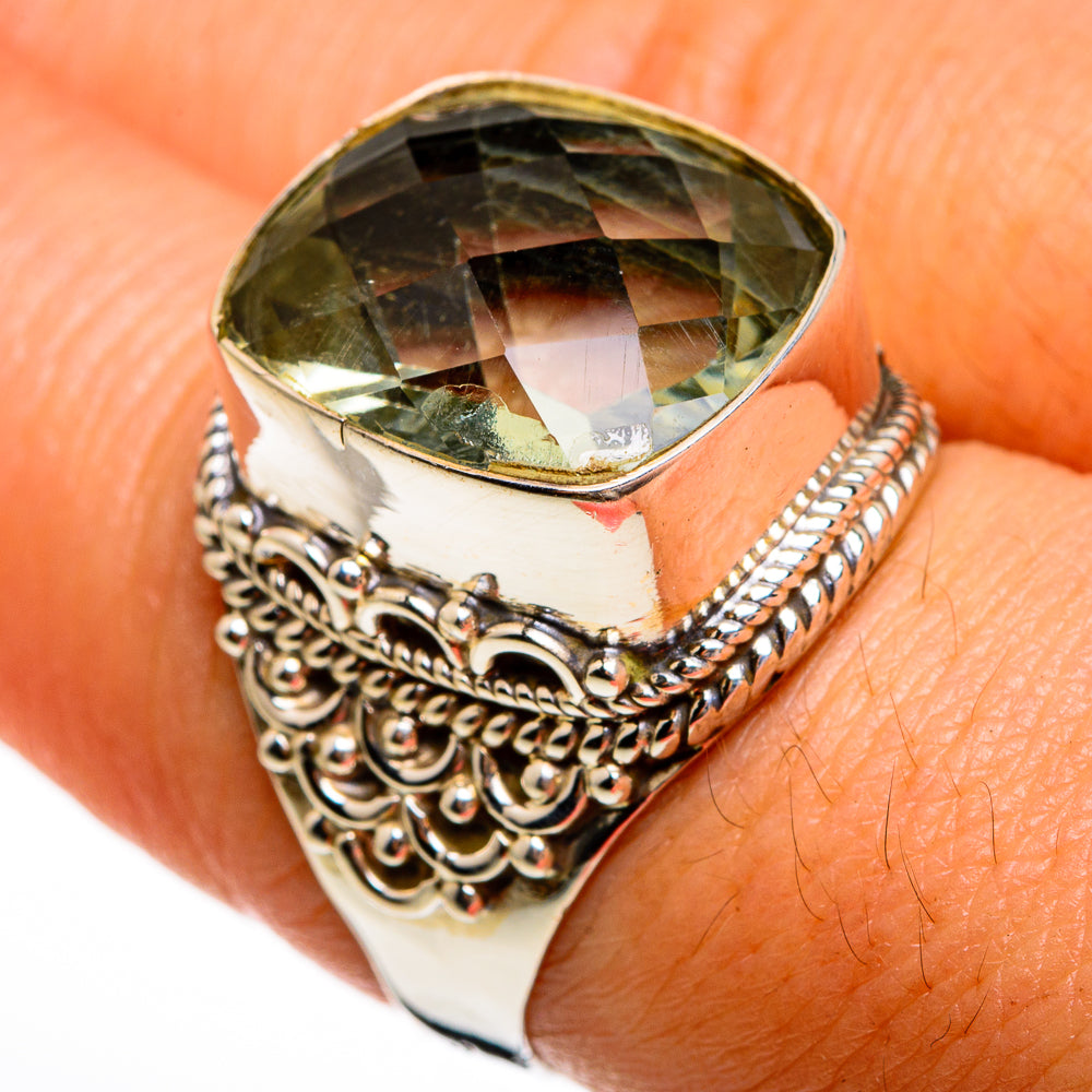 Green Amethyst Rings handcrafted by Ana Silver Co - RING78038