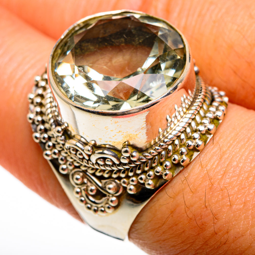 Green Amethyst Rings handcrafted by Ana Silver Co - RING78039