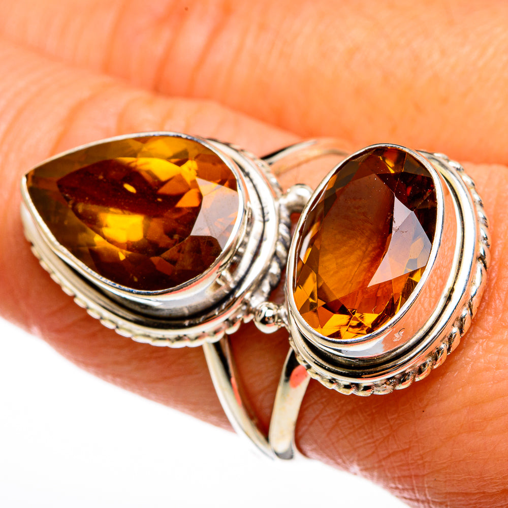 Mandarin Citrine Rings handcrafted by Ana Silver Co - RING78049