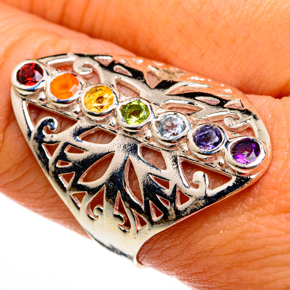 Multi-Stone Chakra Rings handcrafted by Ana Silver Co - RING78064