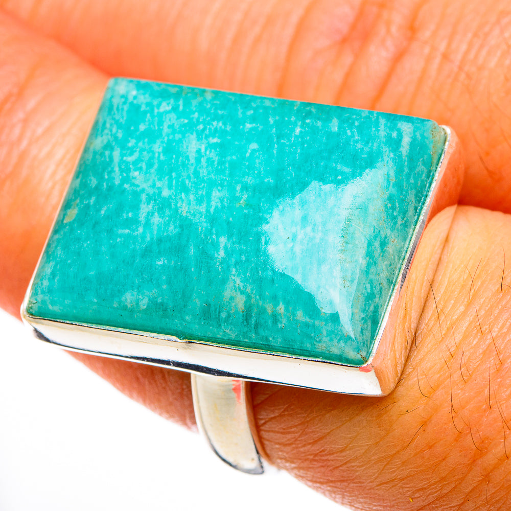 Peruvian Amazonite Rings handcrafted by Ana Silver Co - RING78076