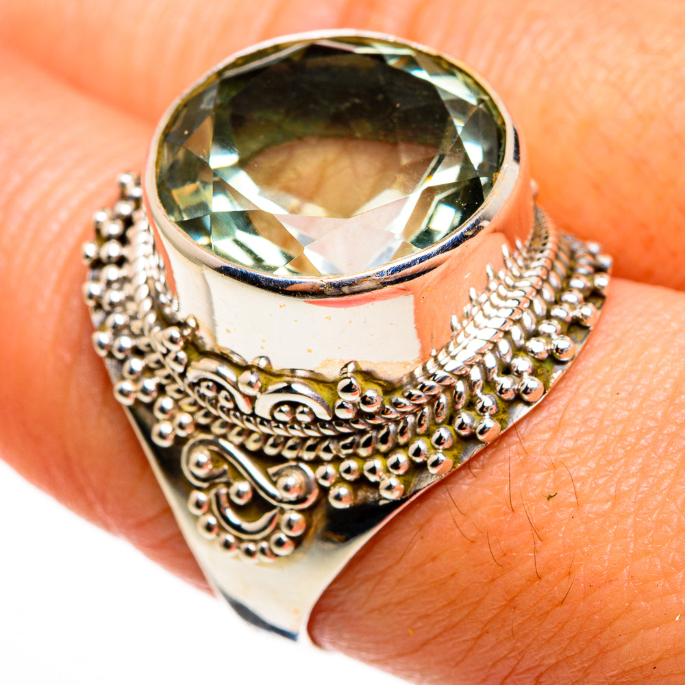 Green Amethyst Rings handcrafted by Ana Silver Co - RING78077