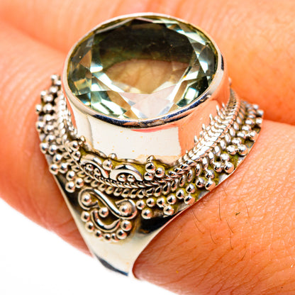 Green Amethyst Rings handcrafted by Ana Silver Co - RING78077