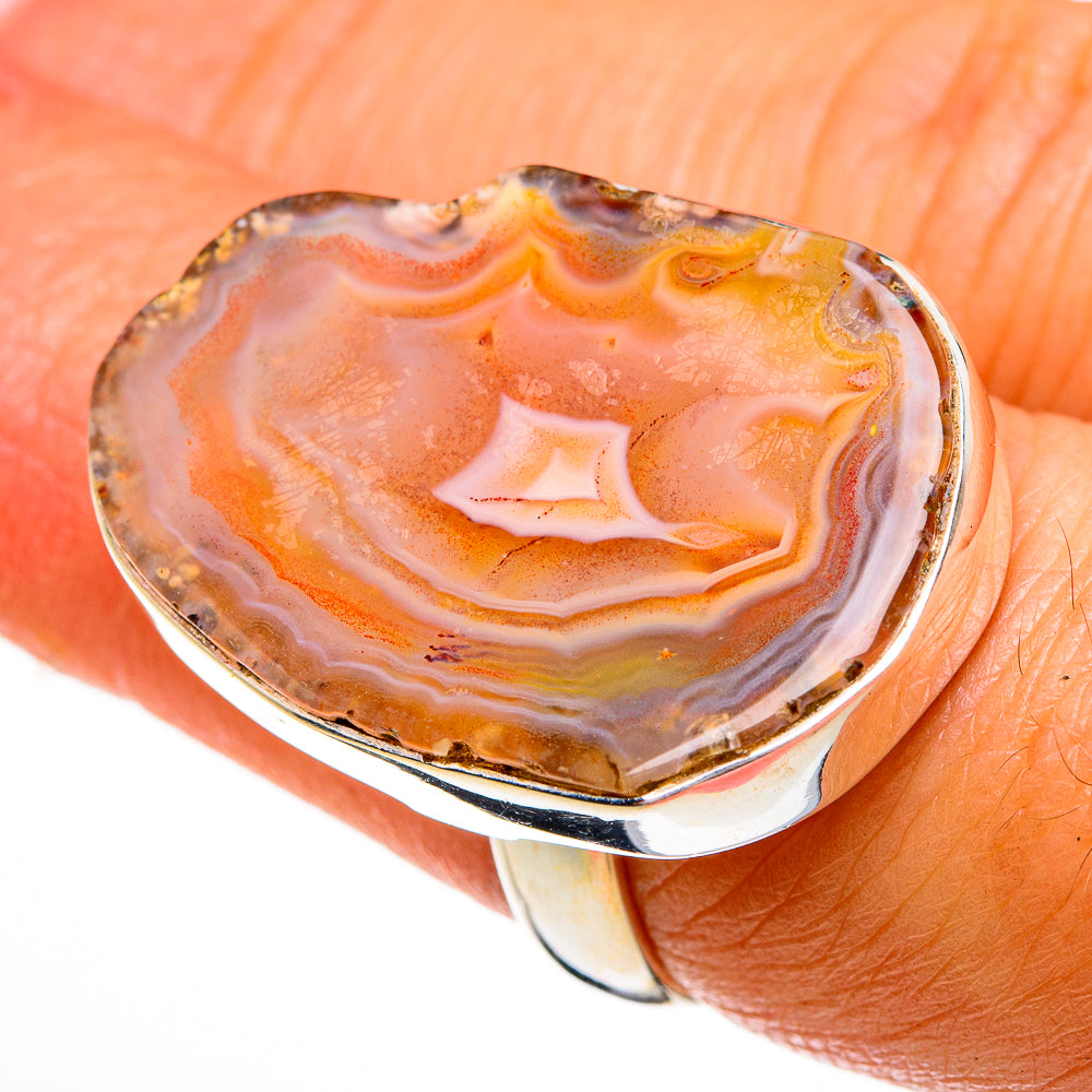 Orange Geode Slice Rings handcrafted by Ana Silver Co - RING78085