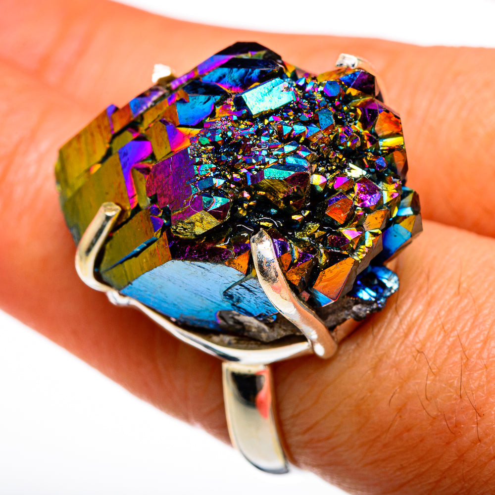 Titanium Sunshine Druzy Rings handcrafted by Ana Silver Co - RING78101